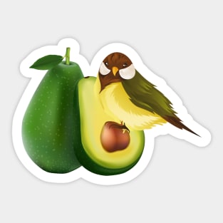 Avocado Bird Sticker